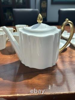 Vintage Wedgwood England Bone China Art Deco Tea Coffee Set Gold Handle Cups Pot