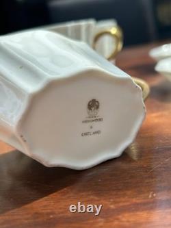 Vintage Wedgwood England Bone China Art Deco Tea Coffee Set Gold Handle Cups Pot