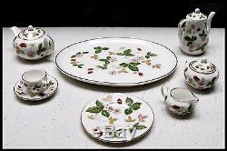 Vintage Wedgwood Miniature Tea & Coffee Set Bone China Wild Strawberry