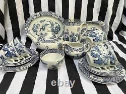 Vintage Woods Ware YUAN Blue & White Tea Set