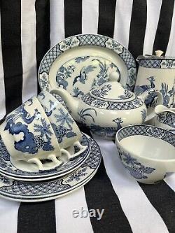 Vintage Woods Ware YUAN Blue & White Tea Set