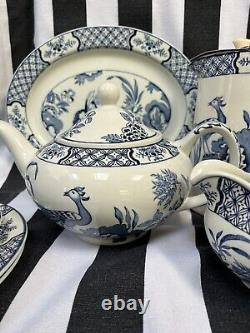 Vintage Woods Ware YUAN Blue & White Tea Set