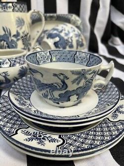 Vintage Woods Ware YUAN Blue & White Tea Set