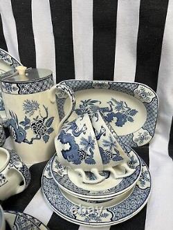 Vintage Woods Ware YUAN Blue & White Tea Set