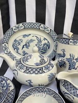 Vintage Woods Ware YUAN Blue & White Tea Set