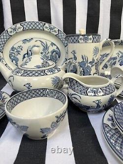 Vintage Woods Ware YUAN Blue & White Tea Set