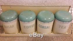 Vintage Worcester Ware Green And Cream Set Coffee Tea Spice Cakes Biscuits