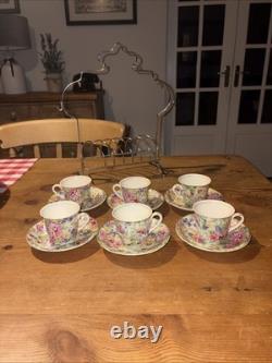 Vintage X13 Piece Cup & Saucer Set Chintz MidWinter Brama Floral Stand Coffee