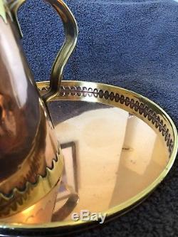 Vintage c1900 Arts And Crafts H. Pomier Of Bruxelles Copper and brass coffee set