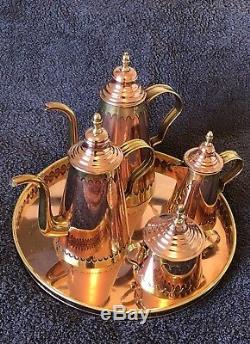 Vintage c1900 Arts And Crafts H. Pomier Of Bruxelles Copper and brass coffee set