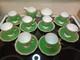Vintage C1938 Spode Copelands Ryde Green Gilt 18 Pcs Coffee/demitasse Set