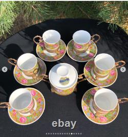 Vintage coffee set Limoges France 1960-70 years. Porcelain set with complete