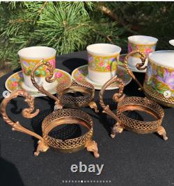 Vintage coffee set Limoges France 1960-70 years. Porcelain set with complete