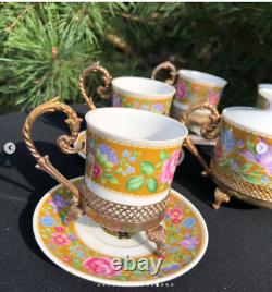 Vintage coffee set Limoges France 1960-70 years. Porcelain set with complete