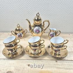 Vintage coffee set Limoges scenery Pot Sugar Creamer Coffee Cups Porcelain