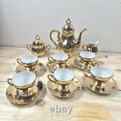 Vintage coffee set Limoges scenery Pot Sugar Creamer Coffee Cups Porcelain