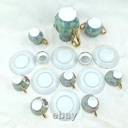 Vintage coffee set Limoges scenery Pot Sugar Creamer Coffee Cups Porcelain