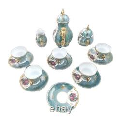 Vintage coffee set Limoges scenery Pot Sugar Creamer Coffee Cups Porcelain