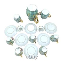 Vintage coffee set Limoges scenery Pot Sugar Creamer Coffee Cups Porcelain