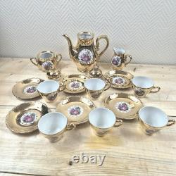 Vintage coffee set Limoges scenery Pot Sugar Creamer Coffee Cups Porcelain