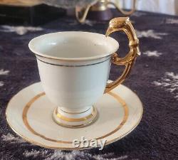 Vintage design Tea/Coffee set with teapot in white and gold color