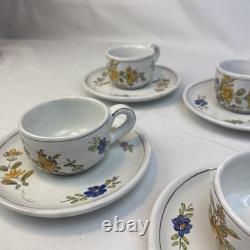 Vintage martres tolosane France espresso coffee cup saucer set farmhouse cottage