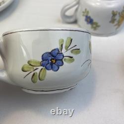 Vintage martres tolosane France espresso coffee cup saucer set farmhouse cottage