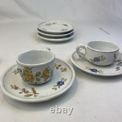 Vintage martres tolosane France espresso coffee cup saucer set farmhouse cottage