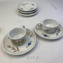 Vintage martres tolosane France espresso coffee cup saucer set farmhouse cottage
