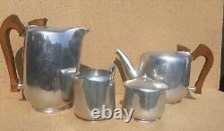 Vintage old Retro 1940s 50s Tea Coffee Set Metal Picqot Ware England