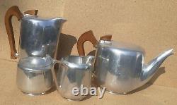 Vintage old Retro 1940s 50s Tea Coffee Set Metal Picqot Ware England