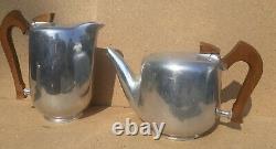 Vintage old Retro 1940s 50s Tea Coffee Set Metal Picqot Ware England