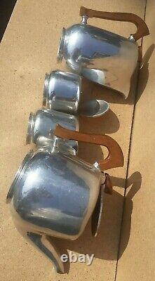 Vintage old Retro 1940s 50s Tea Coffee Set Metal Picqot Ware England