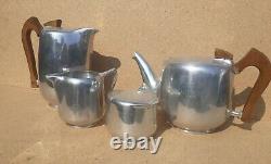 Vintage old Retro 1940s 50s Tea Coffee Set Metal Picqot Ware England