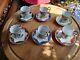 Vintage Set Of Gilt Edged Footed Demitasse Coffee/moccha Cups & Saucers