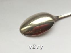 Vintage solid silver and enamel coffee spoon set, Birmingham 1936