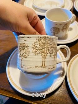 Vintage style cups plates sources Churchill England-Trees-Homes Plate 6 set