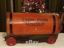 Vtg 1920s Limited Brand Coffee Tin Tasty Food Products Advertising Toy Train Set