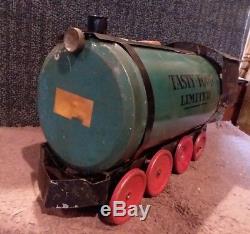 Vtg 1920s Tin Large Toy Floor Train Set Advertising Limited Brand Coffee Tin