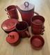 Vtg 1960/70s Villeroy & Boch Granada Luxembourg Tea Coffee Red Set 16piece