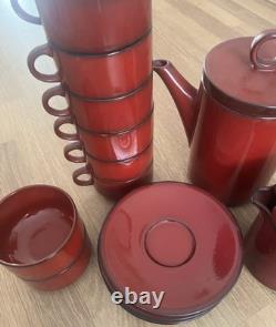Vtg 1960/70s Villeroy & Boch Granada Luxembourg Tea Coffee Red Set 16Piece