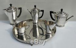 Vtg Art Deco Keith Murray Mappin & Webb Silver Plate 7 Piece Tea Coffee Set