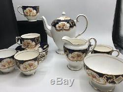 Vtg Derby Blue Salisbury Coffee Set Cups Saucers Creamer Sugar Bowl Coffee Pot