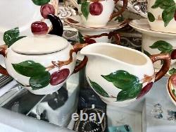 Vtg Franciscan Earthenware Apple 36p. Coffee Tea Set Cake Plates Desert Bowl