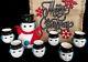 Vtg Frosty Snowman Hot Chocolate Coffee Cup Mug Set Punch Bowl Teapot Pitcher