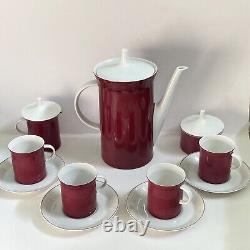 Vtg. MCM Rosenthal Secunda Purple Coffee Set WithCoffee Pot, Creamer, Sugar Bowl