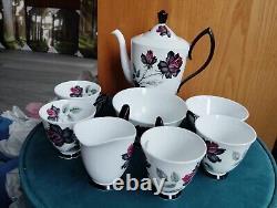 Vtg Royal Albert Masquerade Tea Coffee Set 6 Cups Saucers Coffee Pot Sugar Cream