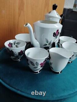 Vtg Royal Albert Masquerade Tea Coffee Set 6 Cups Saucers Coffee Pot Sugar Cream