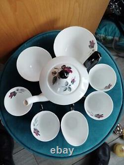 Vtg Royal Albert Masquerade Tea Coffee Set 6 Cups Saucers Coffee Pot Sugar Cream