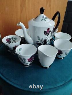 Vtg Royal Albert Masquerade Tea Coffee Set 6 Cups Saucers Coffee Pot Sugar Cream